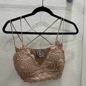 Elegant Lace Bralette in Tan